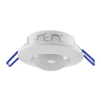 Decken Einbau Bewegungsmelder 360° flach LED geeignet einstellbar 8m Reichweite 230V Mit Aufbaurahmen Weiß