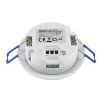 Decken Einbau Bewegungsmelder 360° flach LED geeignet einstellbar 8m Reichweite 230V Mit Aufbaurahmen Weiß