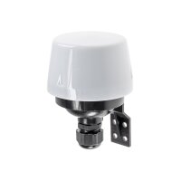 D&auml;mmerungsschalter Aussen IP44 D&auml;mmerungssensor 230Volt Lichtsensor Schaltung bei D&auml;mmerung 230V Aufputz Montage &Oslash; 108x82mm