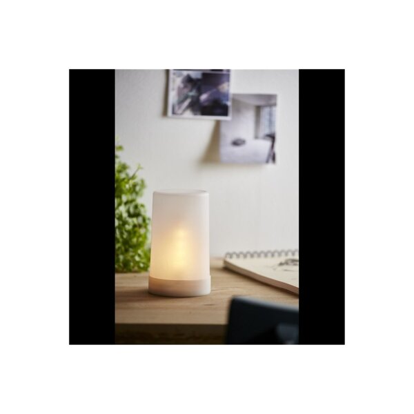 LED Stumpenkerze Flame Candle – flackernde LED Kerze mit Timer für Innen & Außen IP44