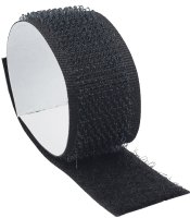 Klettband 3m auf Rolle, selbstklebend 2-lagig, 300x2cm, schwarz