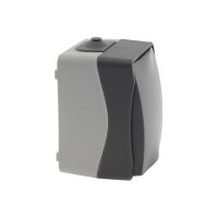 ChiliTec Taster Feuchtraum IP54 Aufputz 250V~/ 10A 2300W gummierte Kabeleinführung 77x62x55mm Grau