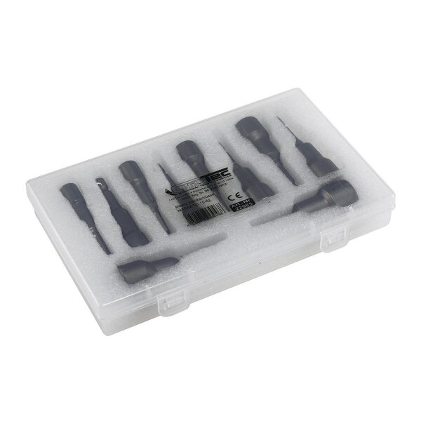 ChiliTec Steckschlüssel Bitsatz 10-teilig mit Magnet Halter I 10 Größen 6, 7, 8, 9, 10, 11, 12, 13, 14, 15mm I Starker Halt I Sechskant Bit I Chrom-Vanadium