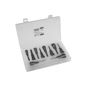 ChiliTec Steckschlüssel Bitsatz 10-teilig mit Magnet Halter I 10 Größen 6, 7, 8, 9, 10, 11, 12, 13, 14, 15mm I Starker Halt I Sechskant Bit I Chrom-Vanadium