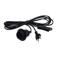 E27 Lampenfassung mit Kabel Schalter 3,4m Zuleitung Schnurschalter I inkl. Montagering Ø 40mm für Lampenschirm Papier Leuchten Stern Lampen Schwarz
