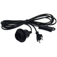 E27 Lampenfassung mit Kabel Schalter 3,4m Zuleitung Schnurschalter I inkl. Montagering Ø 40mm für Lampenschirm Papier Leuchten Stern Lampen Schwarz