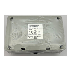 ChiliTec Steckdose Schalter Kombination Aufputz IP54 Waagerecht Feuchtraum Horizontal 250V Grau