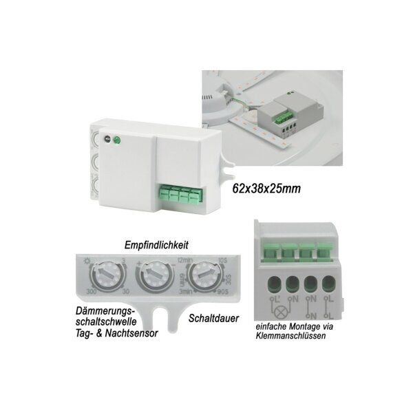 HF Bewegungsmelder CBM extend 230V Einbau Präsenzmelder 1200W