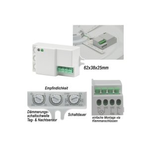HF Bewegungsmelder CBM extend 230V Einbau Präsenzmelder 1200W