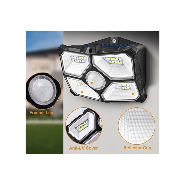 LED Solar Wandleuchte "SWL 722" PIR Bewegungsmelder, 72 LEDs, IP65