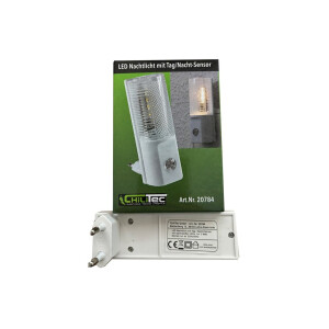 ChiliTec LED Nachtlicht Orientierungslicht mit Tag Nacht Sensor I Steckdose 230V I Schaltet bei Dunkelheit I 1 Stück I 1 Watt Licht Warmweiß