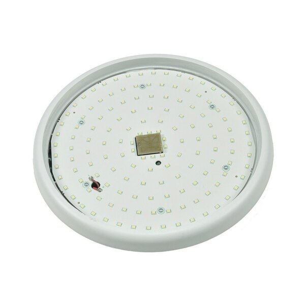 ChiliTec LED Deckenlampe mit 360° HF Bewegungsmelder 22W IP54 Ø30cm 40mm Flache Deckenleuchte mit Präsenzmelder 1-8m Reichweite Tageslichtsensor Matte Abdeckung