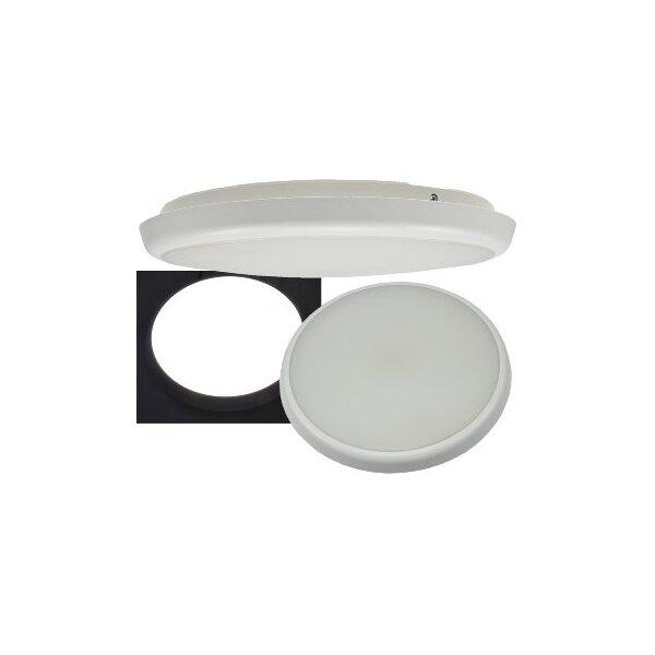 ChiliTec LED Deckenlampe mit 360° HF Bewegungsmelder 22W IP54 Ø30cm 40mm Flache Deckenleuchte mit Präsenzmelder 1-8m Reichweite Tageslichtsensor Matte Abdeckung