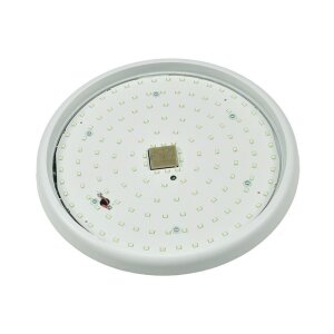 ChiliTec LED Deckenlampe mit 360° HF Bewegungsmelder 22W IP54 Ø30cm 40mm Flache Deckenleuchte mit Präsenzmelder 1-8m Reichweite Tageslichtsensor Matte Abdeckung
