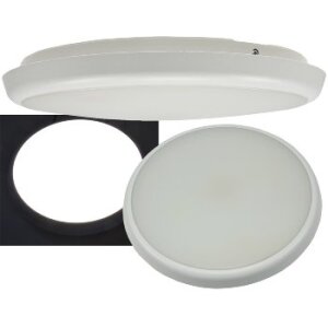 ChiliTec LED Deckenlampe mit 360° HF Bewegungsmelder 22W IP54 Ø30cm 40mm Flache Deckenleuchte mit Präsenzmelder 1-8m Reichweite Tageslichtsensor Matte Abdeckung