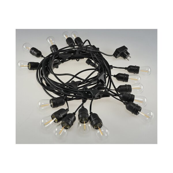 Biergarten-Lichterkette 14?m – 15x E27 Filament, warmweiß, IP65