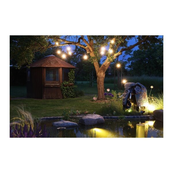 Biergarten-Lichterkette 14?m – 15x E27 Filament, warmweiß, IP65