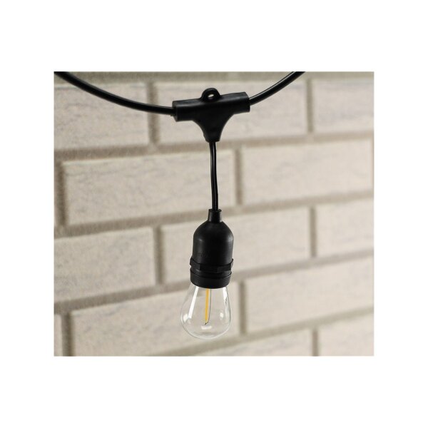 Biergarten-Lichterkette 14?m – 15x E27 Filament, warmweiß, IP65