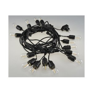 Biergarten-Lichterkette 14?m – 15x E27 Filament, warmweiß, IP65