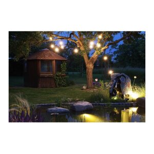 Biergarten-Lichterkette 14?m – 15x E27 Filament, warmweiß, IP65