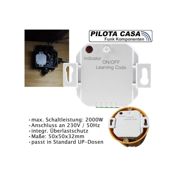 Chilitec Pilota Casa Funk-Komplettset – Smarte Lichtsteuerung, 433,92 MHz, Timer, bis 70 m Reichweite