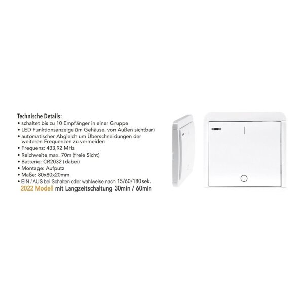 Chilitec Pilota Casa Funk-Komplettset – Smarte Lichtsteuerung, 433,92 MHz, Timer, bis 70 m Reichweite