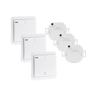 Chilitec Pilota Casa Funk-Komplettset – 3 Empfänger & 3 Wandschalter, 433,92 MHz, Timer, bis 70 m Reichweite