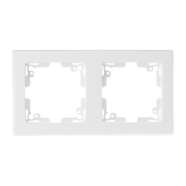 ChiliTec Delphi 2-Fach Rahmen Abdeck-Rahmen für Längs- und Quermontage Weiß