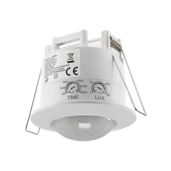 Chilitec Decken-Einbau-Bewegungsmelder 360° Innen Loch Ø 60mm PIR Sensor Weiß
