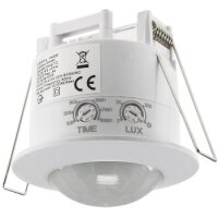 Chilitec Decken-Einbau-Bewegungsmelder 360° Innen Loch Ø 60mm PIR Sensor Weiß