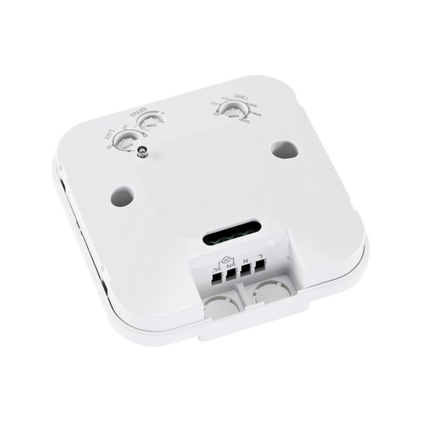 ChiliTec Decken-Bewegungsmelder Aufputz 360° I HF Technik I 8m Reichweite | LED geeignet 2-800Watt | 27mm flach I Weiß