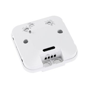 ChiliTec Decken-Bewegungsmelder Aufputz 360° I HF Technik I 8m Reichweite | LED geeignet 2-800Watt | 27mm flach I Weiß