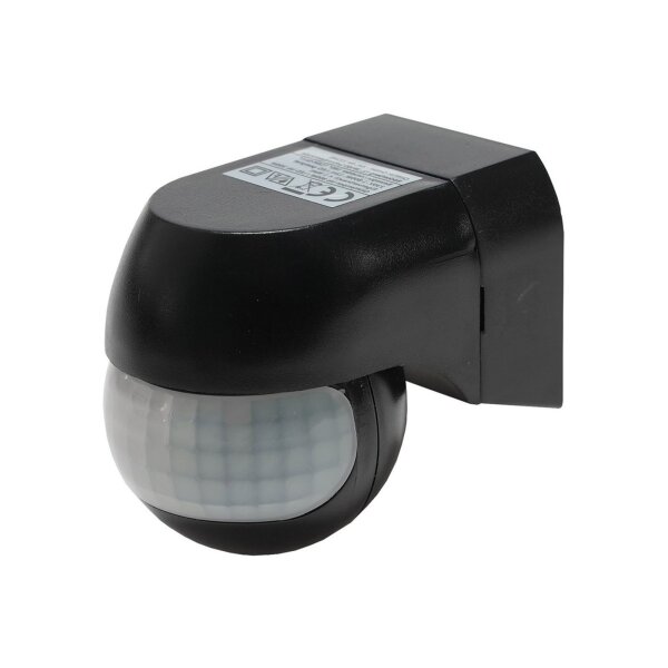 ChiliTec Bewegungsmelder Aussen IP44 180° Erfassung 12m Reichweite Wand Aufputz Wetterfest für Aussenbereich Schwenkbar/Neigbar Schwarz