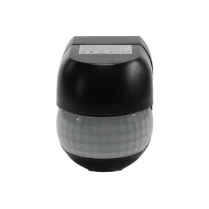 ChiliTec Bewegungsmelder Aussen IP44 180° Erfassung 12m Reichweite Wand Aufputz Wetterfest für Aussenbereich Schwenkbar/Neigbar Schwarz