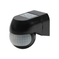 ChiliTec Bewegungsmelder Aussen IP44 180° Erfassung 12m Reichweite Wand Aufputz Wetterfest für Aussenbereich Schwenkbar/Neigbar Schwarz