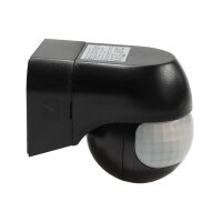ChiliTec Bewegungsmelder Aussen IP44 180° Erfassung 12m Reichweite Wand Aufputz Wetterfest für Aussenbereich Schwenkbar/Neigbar Schwarz