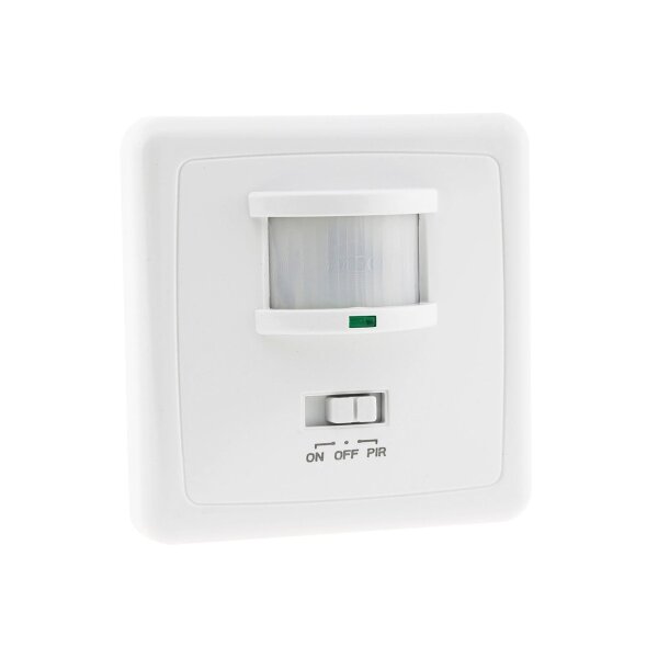 ChiliTec Bewegungsmelder 160° Erfassung Unterputz Einbau 9m Reichweite LED Geeignet 3-Draht Infrarot Sensor UP Montage I Parallel-Schaltung I Weiß