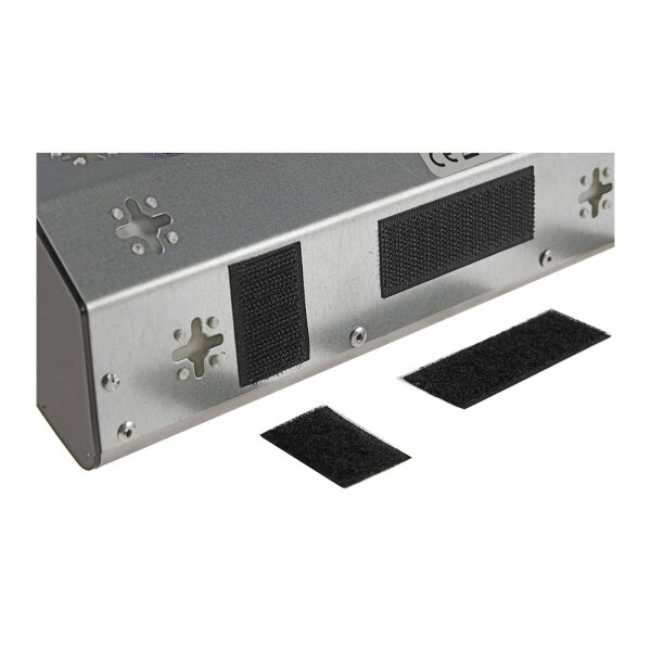 ChiliTec 4-fach Edelstahl Ecksteckdose mit 4x Schutzkontakt-Steckdosen 230V, 45° Winkel mit erhöhtem Berührungsschutz Aufbau-Steckdose für Küche, Büro, Bad