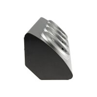 ChiliTec 4-fach Edelstahl Ecksteckdose mit 4x Schutzkontakt-Steckdosen 230V, 45° Winkel mit erhöhtem Berührungsschutz Aufbau-Steckdose für Küche, Büro, Bad