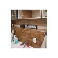 ChiliTec 4-fach Edelstahl Ecksteckdose mit 4x Schutzkontakt-Steckdosen 230V, 45° Winkel mit erhöhtem Berührungsschutz Aufbau-Steckdose für Küche, Büro, Bad