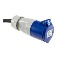 CEE Adapter Kabel 1,5M Kupplung auf Schutzkontakt Stecker IP44 spritzwassergeschützt 230V / 16A 3-polig für Camping, Boot, Camper, Wohnwagen