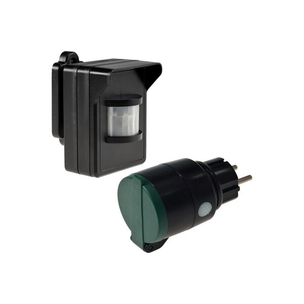 Funk Steckdose Außen mit Bewegungsmelder – IP44 Set 2000W für Garten & Außenbeleuchtung