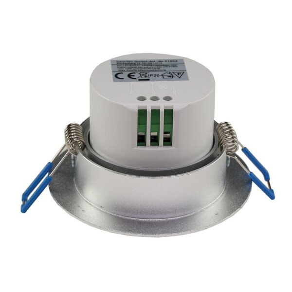 Bewegungsmelder 360° für Decke & Wand Einbau-Bewegungsmelder Schwenkbar 8m Reichweite Ø68mm Einbau 230V Unterputz PIR-Sensor Innenbereich