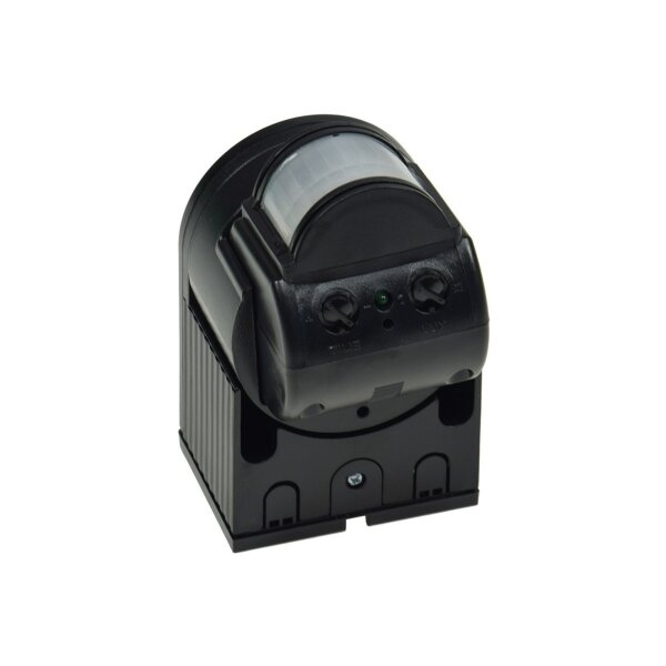 Bewegungsmelder 180° Innen und Aussen IP44 12m Reichweite Aussen-Sensor Einstellbar Schwarz