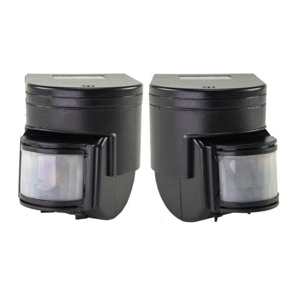 Bewegungsmelder 180° Innen und Aussen IP44 12m Reichweite Aussen-Sensor Einstellbar Schwarz