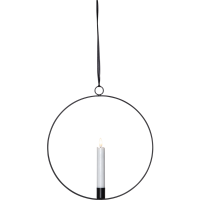 Edler Metallring mit LED Stab-Kerze "3D FLAMME" Ø 28cm zum Hängen Design-Laterne