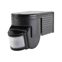 Bewegungsmelder 180° Innen und Aussen IP44 12m Reichweite Aussen-Sensor Einstellbar Schwarz