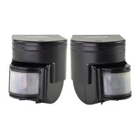 Bewegungsmelder 180° Innen und Aussen IP44 12m Reichweite Aussen-Sensor Einstellbar Schwarz