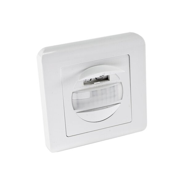 Bewegungsmelder 160° Unterputz 9m Detektion 2-Draht Technik Ersatz für Lichtschalter Wandeinbau Sensor UP Einbau Weiß