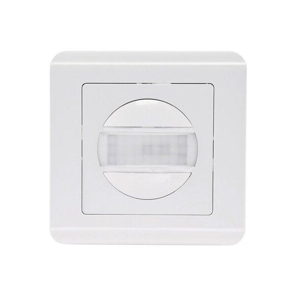 Bewegungsmelder 160° Unterputz 9m Detektion 2-Draht Technik Ersatz für Lichtschalter Wandeinbau Sensor UP Einbau Weiß